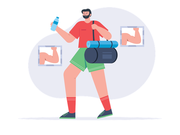Man doing morning exercise  Illustration