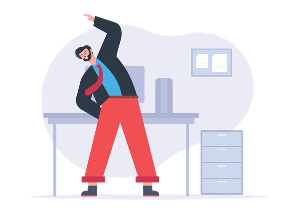 Man doing morning exercise  Illustration