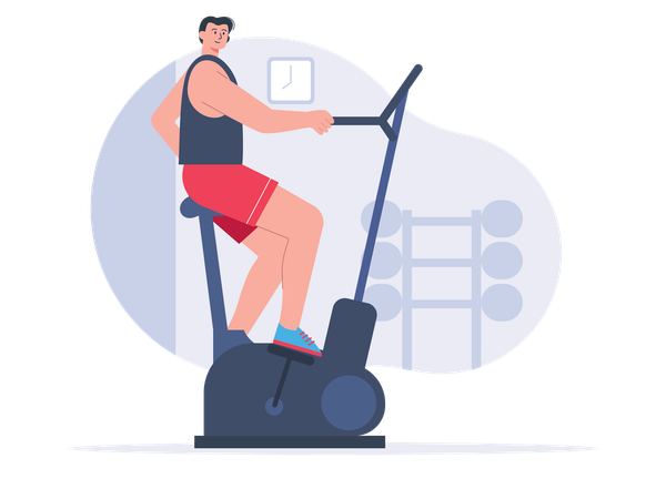 Man doing morning exercise  Illustration