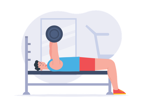 Man doing morning exercise  Illustration