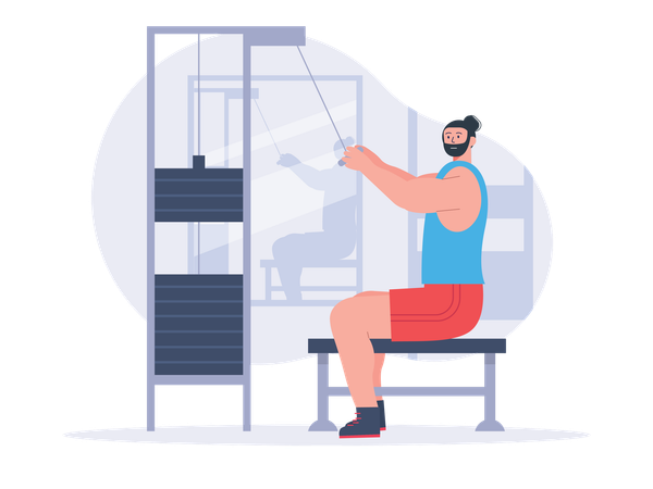 Man doing morning exercise  Illustration
