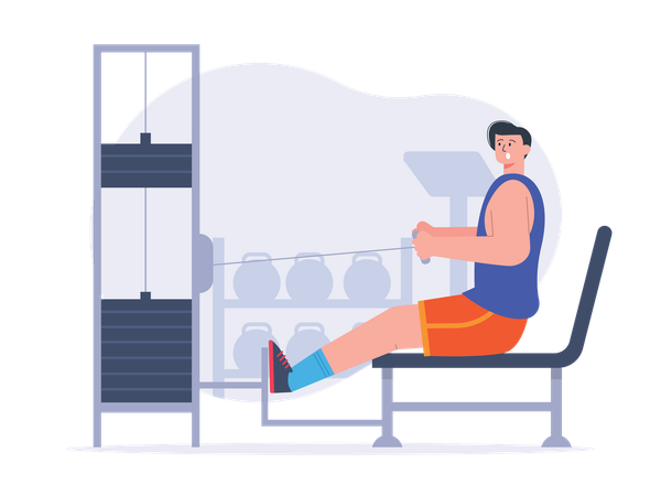 Man doing morning exercise  Illustration
