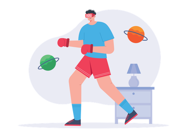 Man doing morning exercise  Illustration