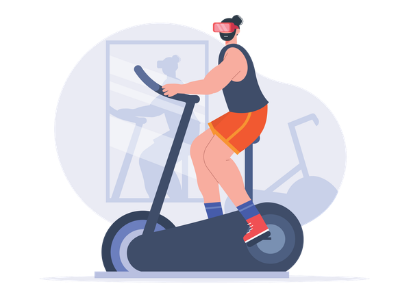 Man doing morning exercise  Illustration