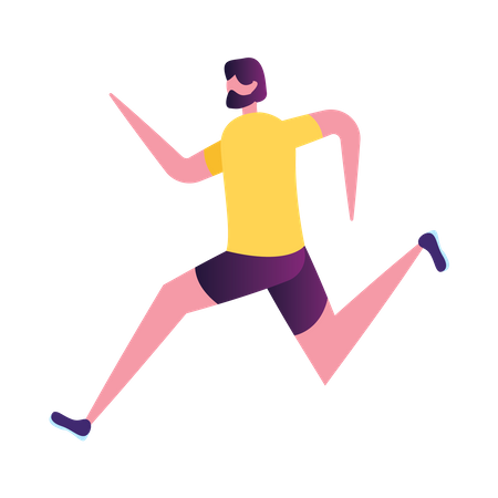 Man doing morning jogging Illustration