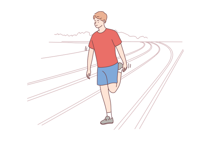 Man doing morning jogging  Illustration