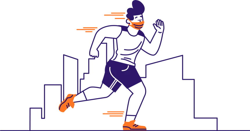 Man doing morning run  Illustration