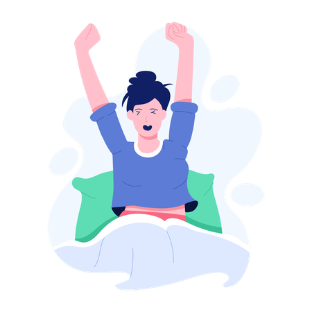 Man doing Morning Stretch  Illustration