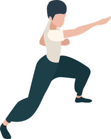 Man doing morning stretching  Illustration