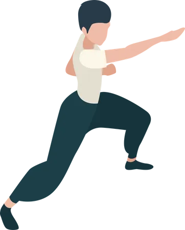 Man doing morning stretching  Illustration