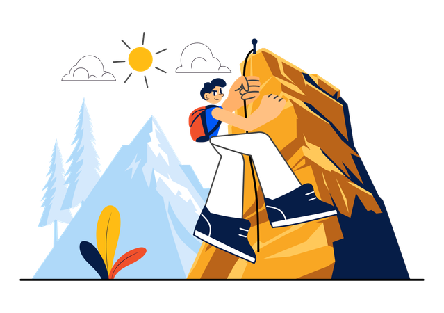 Man doing mountaineering  Illustration