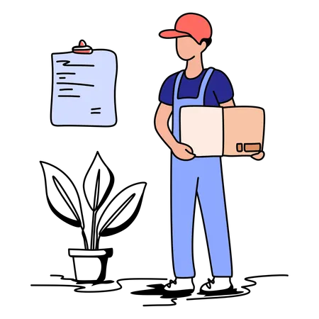 Man doing Moving services  Illustration