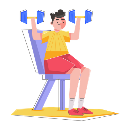 Man doing Muscle Exercise  Illustration