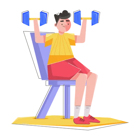 An Illustration Of Muscle Exercise In Flat Style Illustration