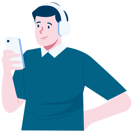 Man doing Music therapy  Illustration
