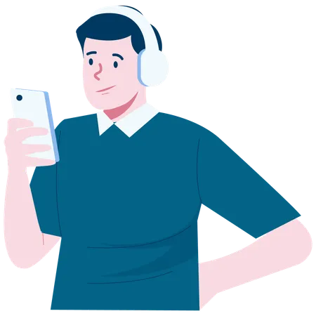 Man doing Music therapy  Illustration