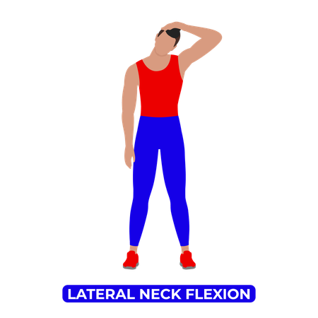 Man Doing Neck Stretch  Illustration