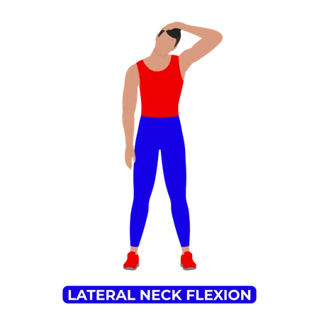 Man Doing Neck Stretch  Illustration