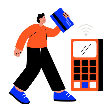 BFCの支払いをしている男性  イラスト
