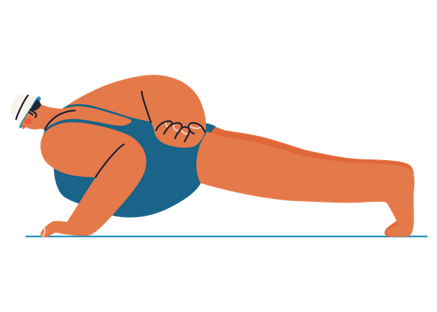 Man Doing One Hand Push Up  Illustration