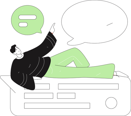 Man Doing Online Chatting  Illustration