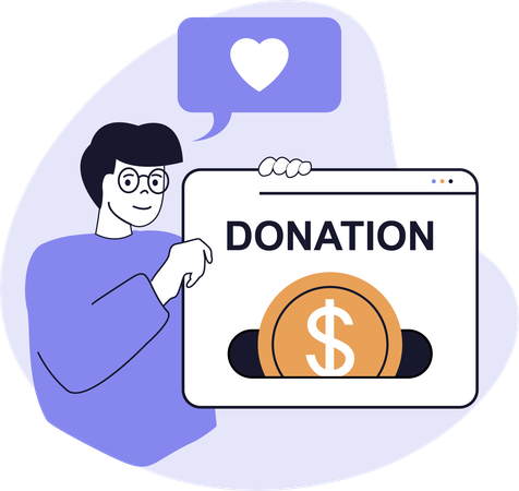 Man doing online donation  Illustration