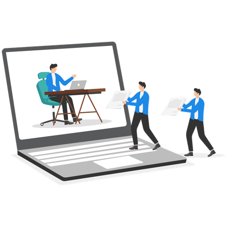 Man doing online hiring  Illustration