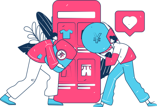 Man doing online payment  Illustration