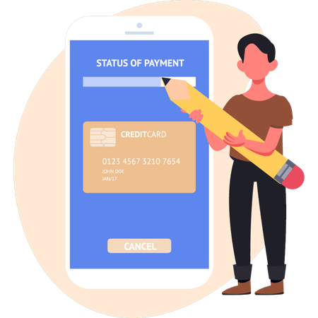 Man doing online payment  Illustration