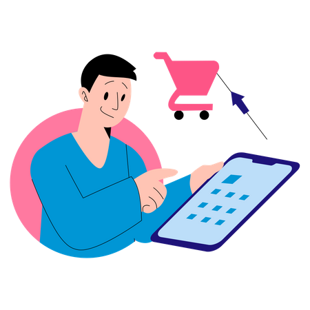 Man doing online payment Illustration