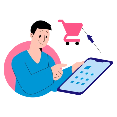 Man doing online payment Illustration