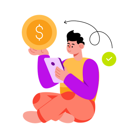 Man doing online payment  Illustration