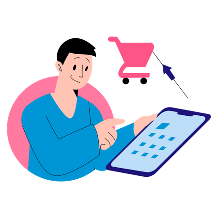 Man doing online payment  Illustration