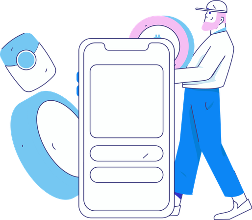 Man doing online payment  Illustration