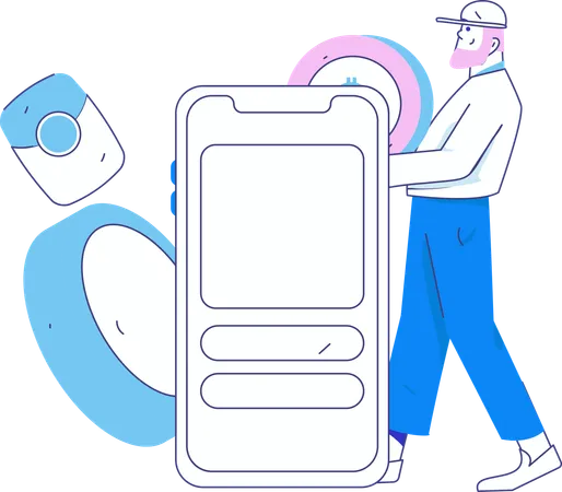 Man doing online payment  Illustration