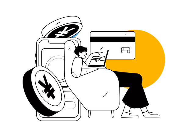 Man doing online payment  Illustration