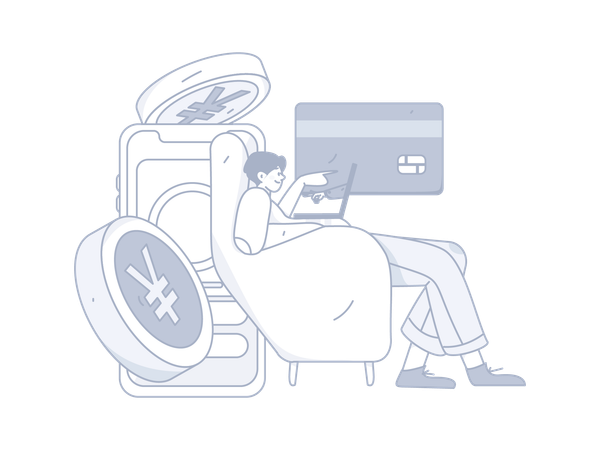 Man doing online payment  Illustration