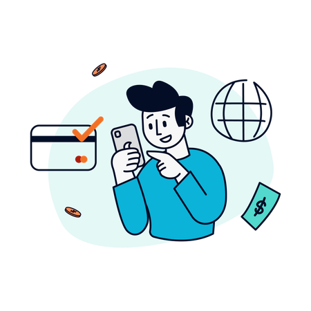 Man doing Online Payment  Illustration