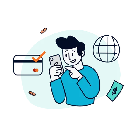 Man doing Online Payment  Illustration