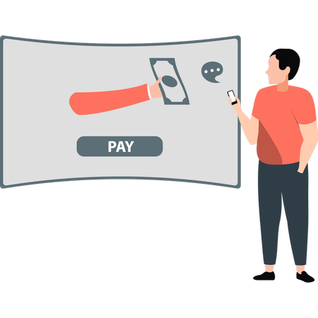 Man doing online payment  Illustration