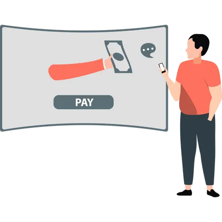 Man doing online payment  Illustration