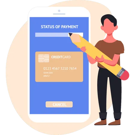 Man doing online payment  Illustration