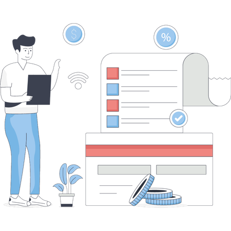 Man doing online payment  Illustration