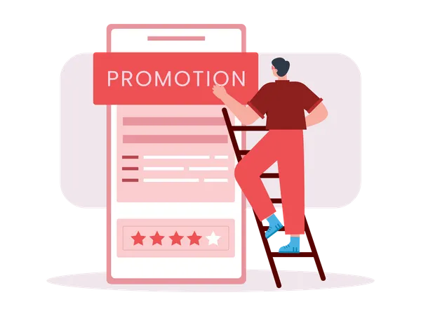 Man doing online promotion  Illustration