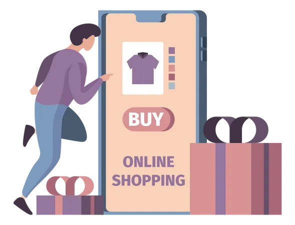 Online Store Concept Character Retail Internet Shop Illustration