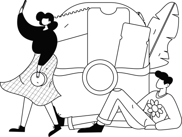 Man doing online shopping from online application  Illustration