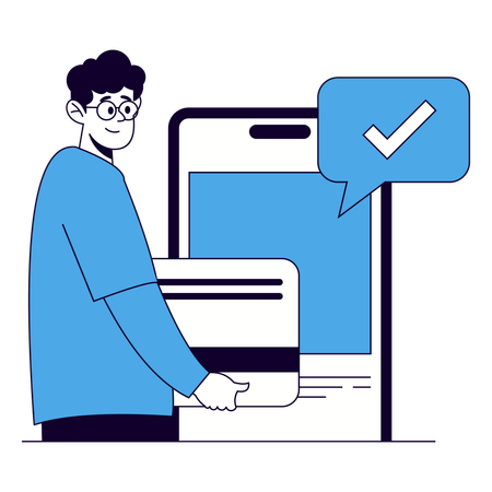 Man doing online shopping payment  Illustration