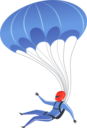 Man doing paragliding Illustration