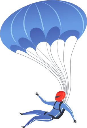 Man doing paragliding Illustration