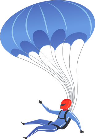 Man doing paragliding  Illustration